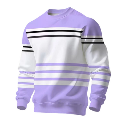 Men's Striped Colorblock Long Sleeve Sweatshirt