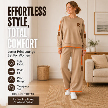 Women's Casual Sweatshirt & Wide-Leg Pants Set
