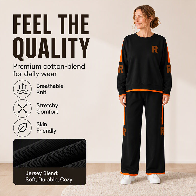 Women's Casual Sweatshirt & Wide-Leg Pants Set