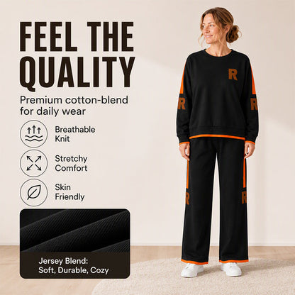 Women's Casual Sweatshirt & Wide-Leg Pants Set