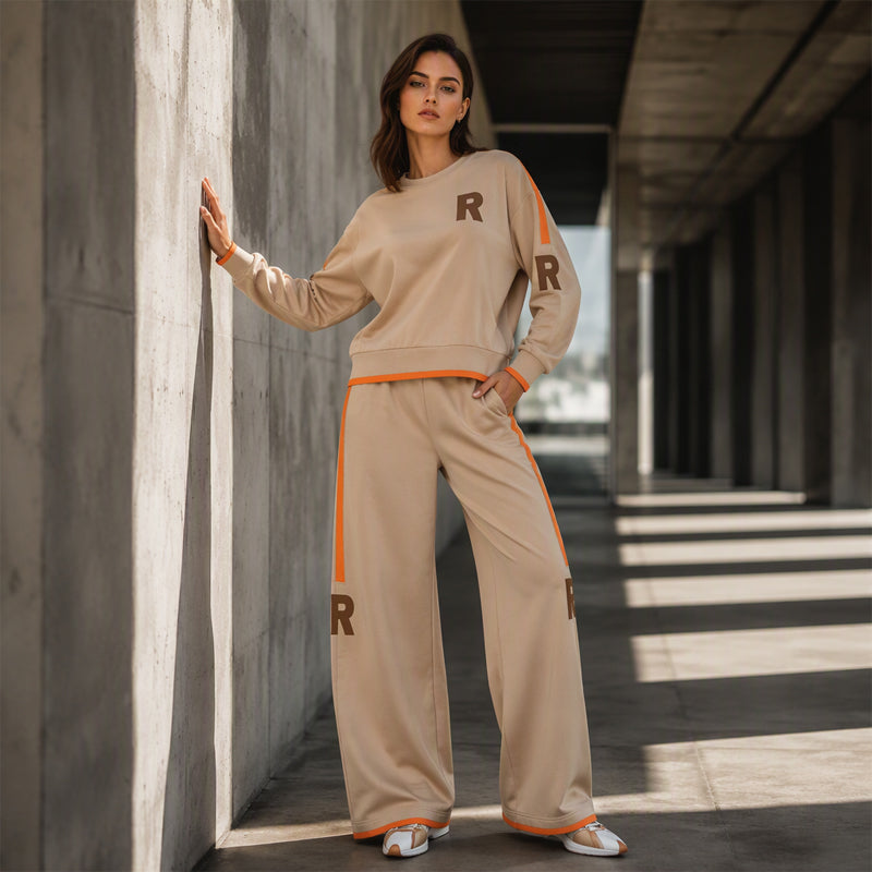 Women's Casual Sweatshirt & Wide-Leg Pants Set