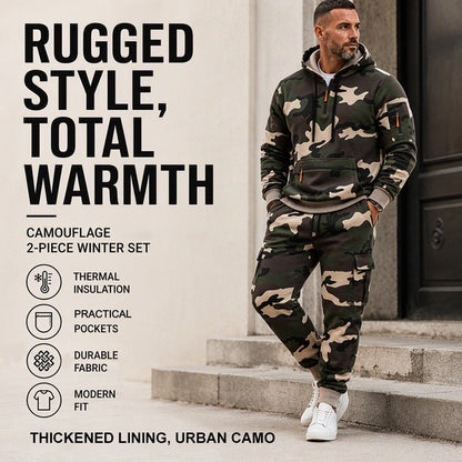 ❄️ Cold-Weather Comfort | Men's Camouflage Warm Hoodie & Pants Set ⚡ Free Shipping