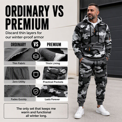 ❄️ Cold-Weather Comfort | Men's Camouflage Warm Hoodie & Pants Set ⚡ Free Shipping