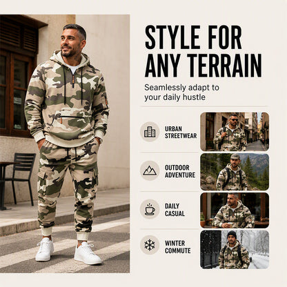 ❄️ Cold-Weather Comfort | Men's Camouflage Warm Hoodie & Pants Set ⚡ Free Shipping