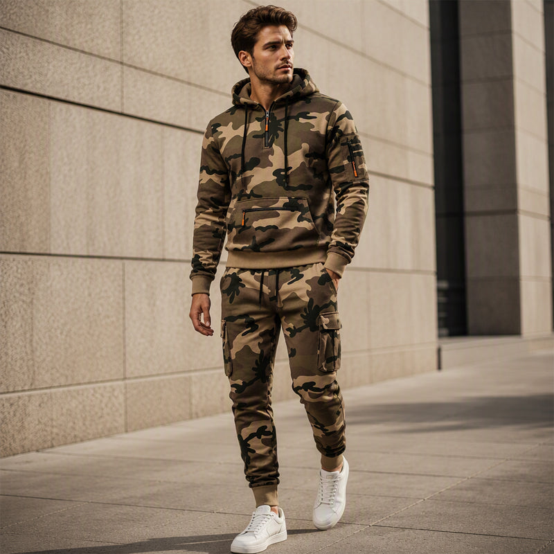 ❄️ Cold-Weather Comfort | Men's Camouflage Warm Hoodie & Pants Set ⚡ Free Shipping