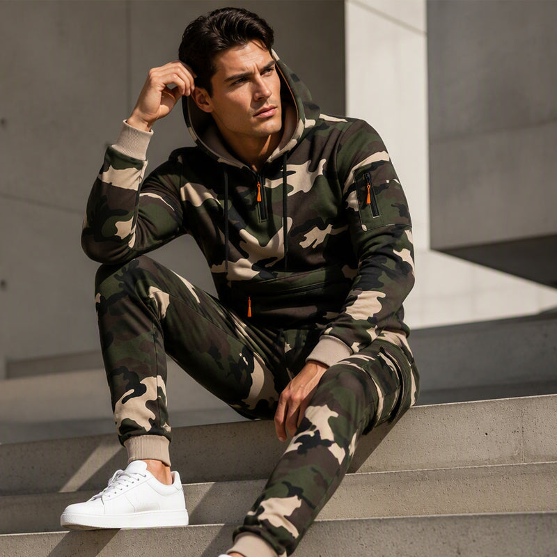 ❄️ Cold-Weather Comfort | Men's Camouflage Warm Hoodie & Pants Set ⚡ Free Shipping
