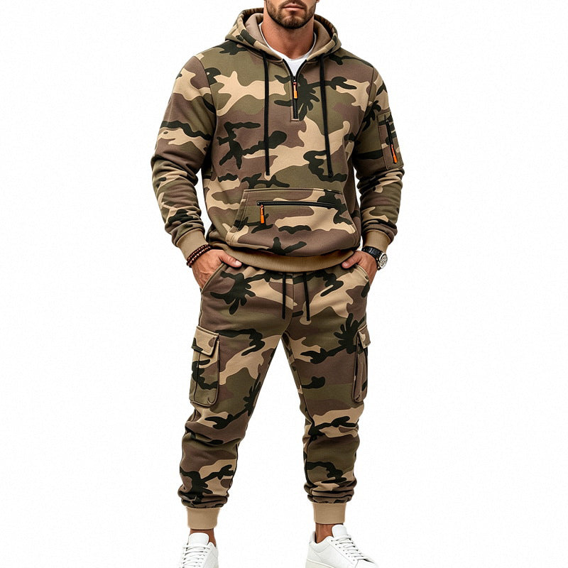 ❄️ Cold-Weather Comfort | Men's Camouflage Warm Hoodie & Pants Set ⚡ Free Shipping