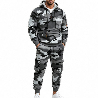 ❄️ Cold-Weather Comfort | Men's Camouflage Warm Hoodie & Pants Set ⚡ Free Shipping
