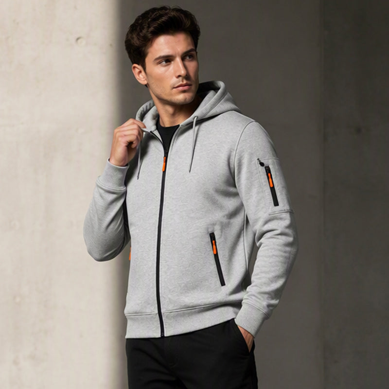 🍂 Practical Everyday Style | Men's Full-Zip Hooded Cargo Jacket ⚡