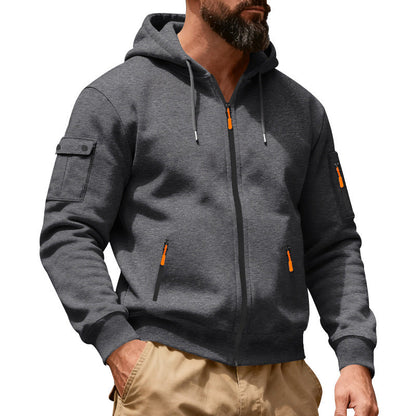 🍂 Practical Everyday Style | Men's Full-Zip Hooded Cargo Jacket ⚡