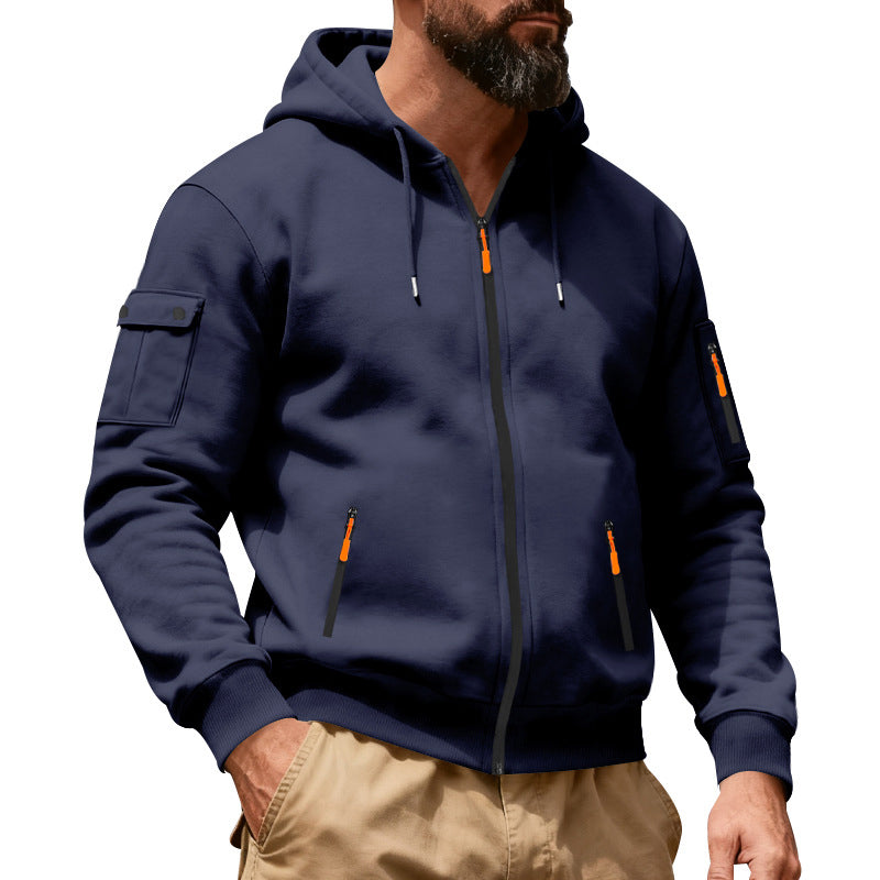 🍂 Practical Everyday Style | Men's Full-Zip Hooded Cargo Jacket ⚡