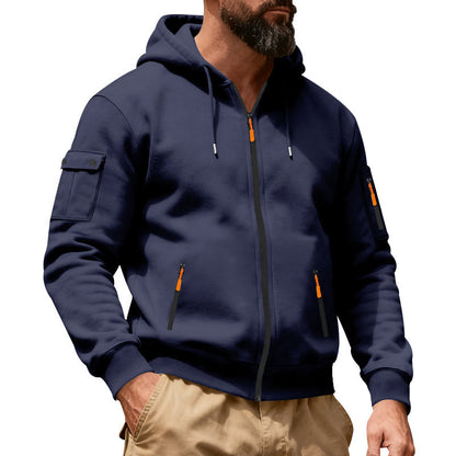 🍂 Practical Everyday Style | Men's Full-Zip Hooded Cargo Jacket ⚡