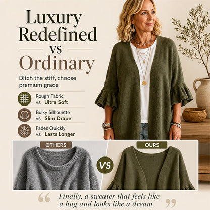 🌸 Feminine Knit Style | Women's Ruffle-Sleeve Knit Cardigan