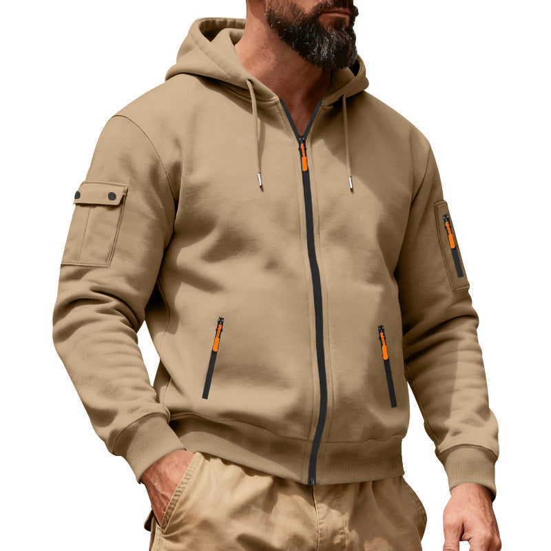 🍂 Practical Everyday Style | Men's Full-Zip Hooded Cargo Jacket ⚡