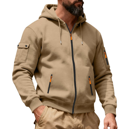 🍂 Practical Everyday Style | Men's Full-Zip Hooded Cargo Jacket ⚡
