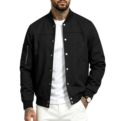 ✨ Timeless Texture | Men's Faux Suede Bomber Jacket