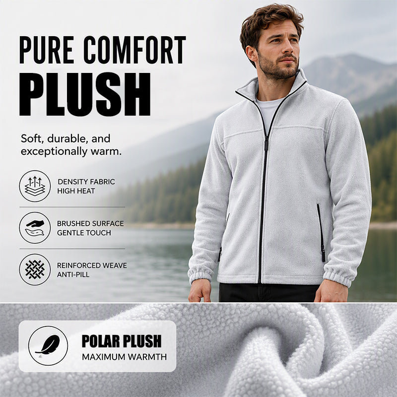 Men's Stand Collar Zip-Up Warm Jacket