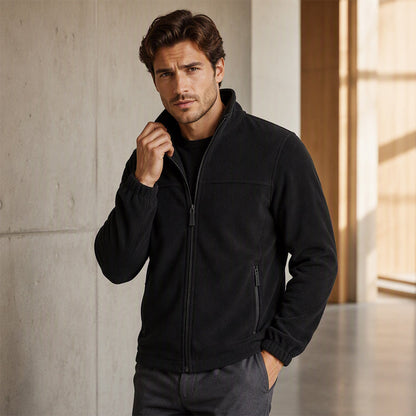 Men's Stand Collar Zip-Up Warm Jacket