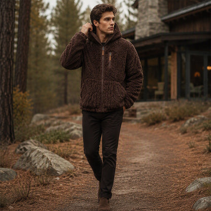 🧥 Corduroy Comfort, Cozy Coverage | Men's Hooded Fleece Zip Jacket ⚡