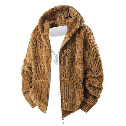 🧥 Corduroy Comfort, Cozy Coverage | Men's Hooded Fleece Zip Jacket ⚡