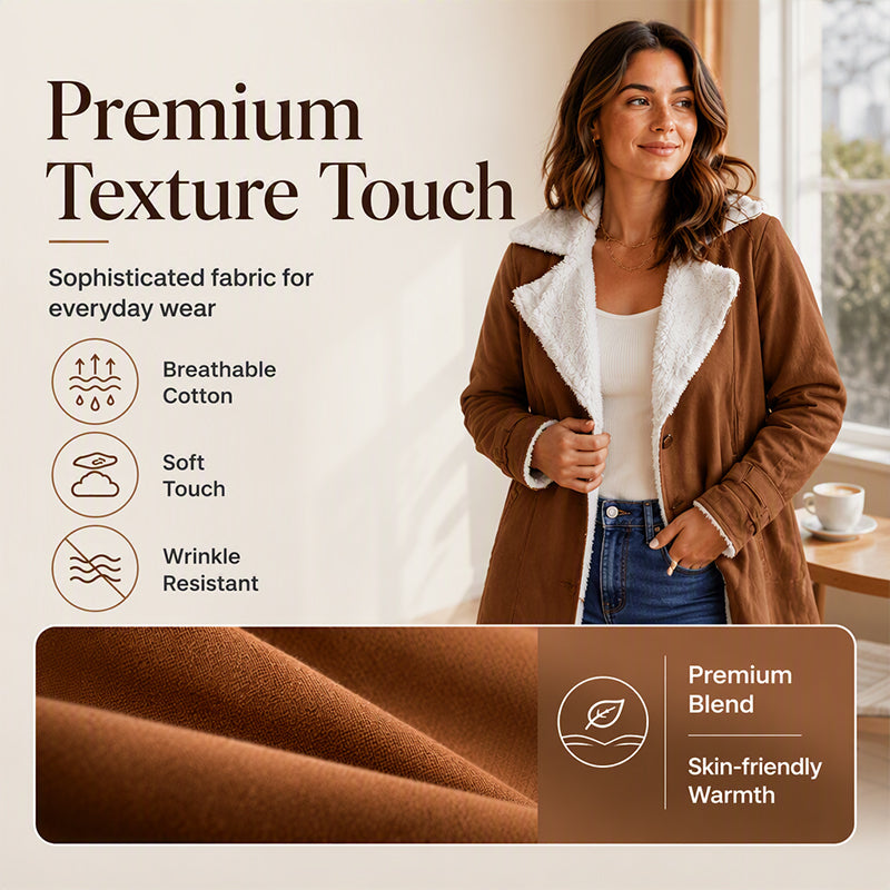 Women's Warm-Lined Lapel Collar Jacket