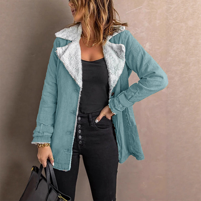 Women's Warm-Lined Lapel Collar Jacket