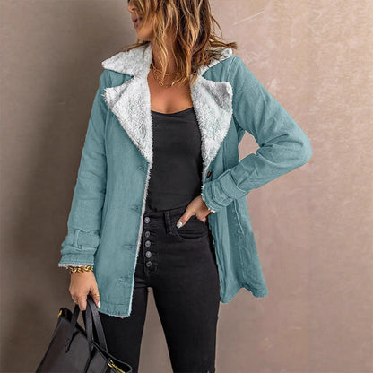 Women's Warm-Lined Lapel Collar Jacket