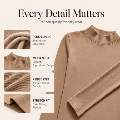 Women's Warm-Lined Mock Neck Fitted Top
