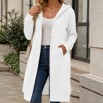Women's Longline Zip Up Hooded Jacket