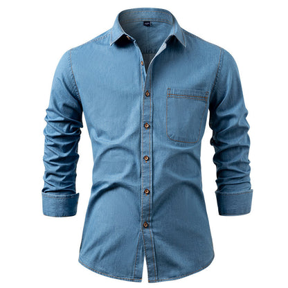Men's Casual Long Sleeve Denim Shirt