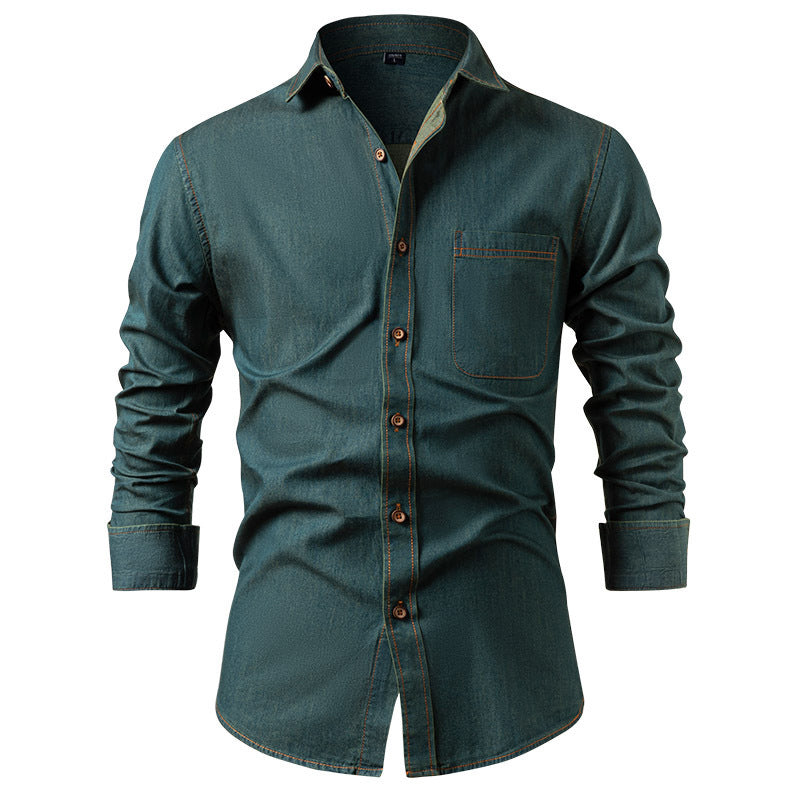 Men's Casual Long Sleeve Denim Shirt