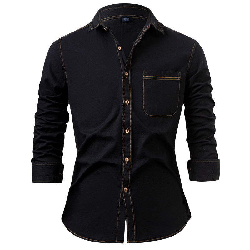 Men's Casual Long Sleeve Denim Shirt