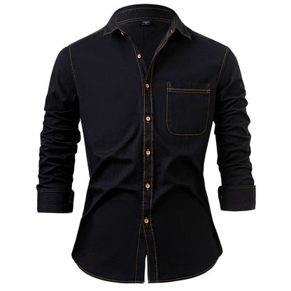 Men's Casual Long Sleeve Denim Shirt