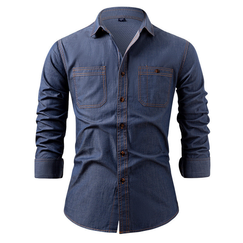 Men's Casual Long Sleeve Denim Shirt