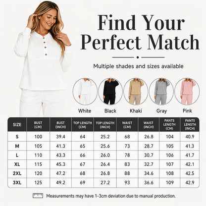 Women's Half-Button Sweatshirt & Sweatpants Set