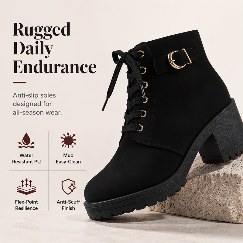 Women's Chunky Heel Platform Ankle Boots