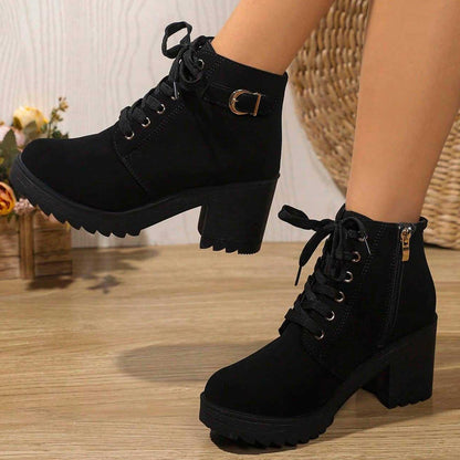 Women's Chunky Heel Platform Ankle Boots