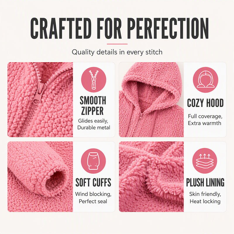 Women's Hooded Zip-Up Fuzzy Jacket