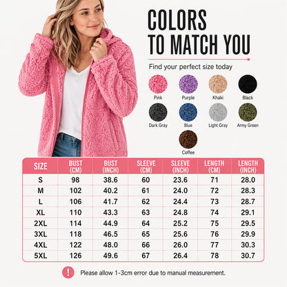 Women's Hooded Zip-Up Fuzzy Jacket