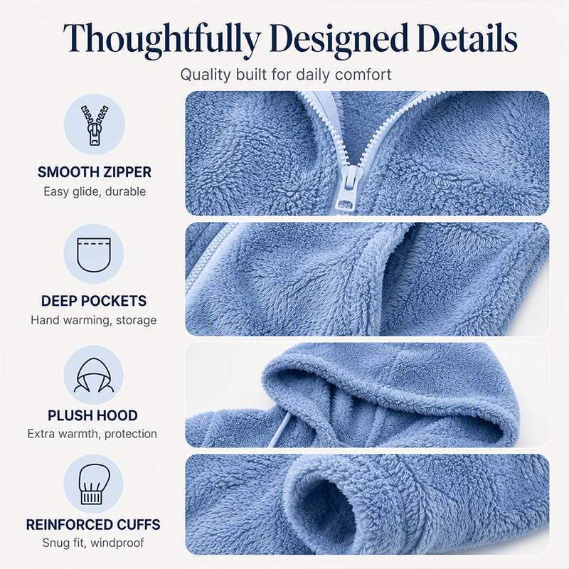 ⌛Limited-Time Offer 🧸Women's Cozy Fuzzy Hooded Jacket