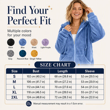 ⌛Limited-Time Offer 🧸Women's Cozy Fuzzy Hooded Jacket