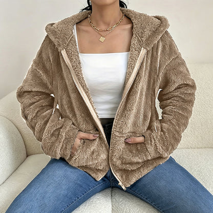 ⌛Limited-Time Offer 🧸Women's Cozy Fuzzy Hooded Jacket