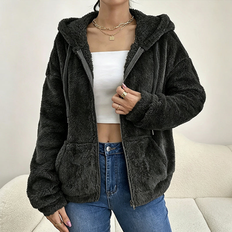 ⌛Limited-Time Offer 🧸Women's Cozy Fuzzy Hooded Jacket
