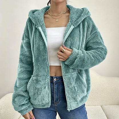 ⌛Limited-Time Offer 🧸Women's Cozy Fuzzy Hooded Jacket