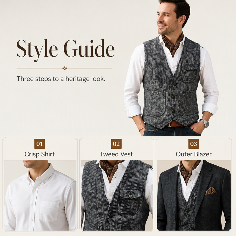 Men's Casual Vintage V-Neck Waistcoat