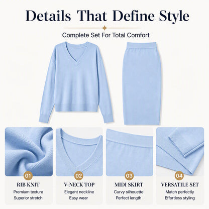 Women's Off-Shoulder Sweatshirt & Camisole Dress Set