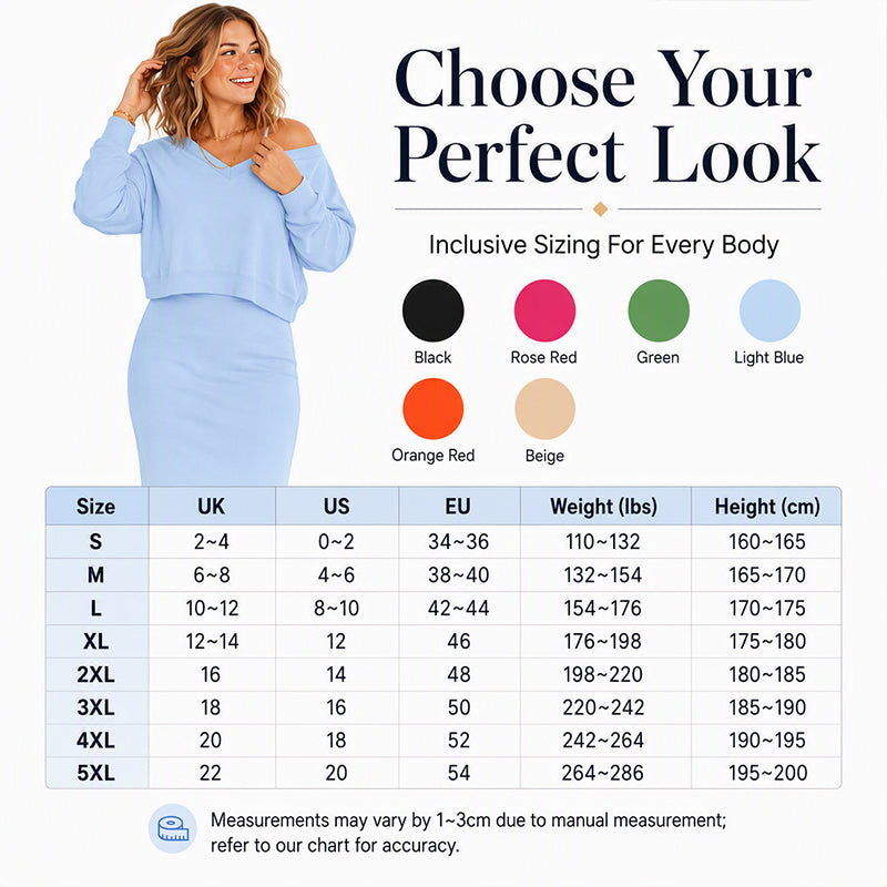 Women's Off-Shoulder Sweatshirt & Camisole Dress Set