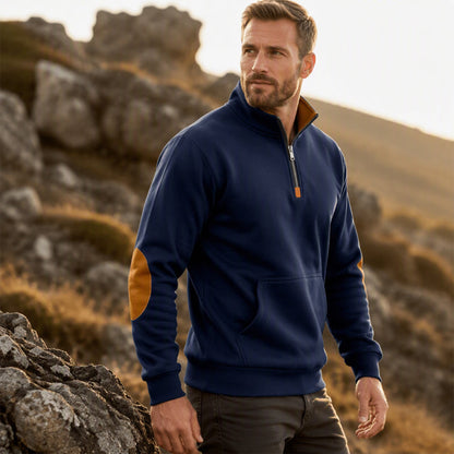 Men's Stand Collar Half-Zip Sweatshirt