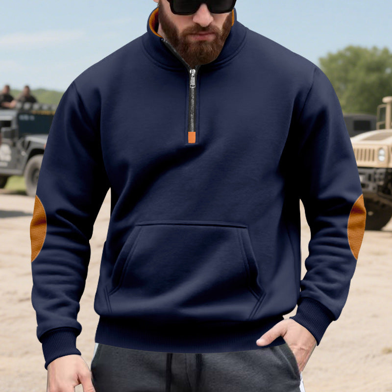 Men's Stand Collar Half-Zip Sweatshirt
