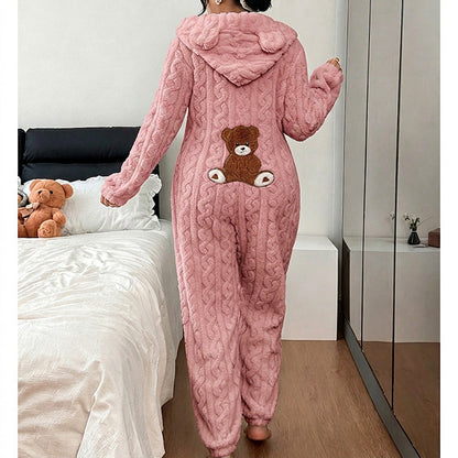 Bestseller🏆🧥 Cozy Hooded Onesie – Cable Knit Warmth